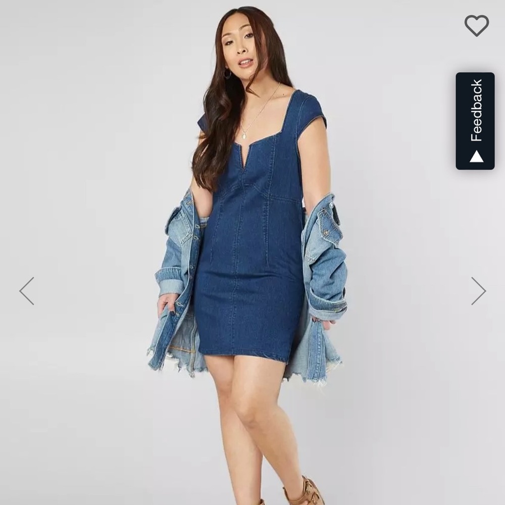 Free People Lia Denim Mini Dress